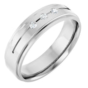 Grooved Wedding Band For Men